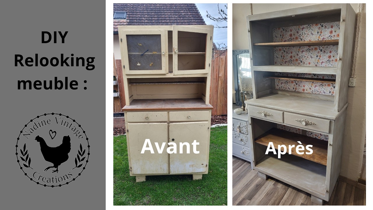 Diy relooking meuble. Meuble vitrine année 50